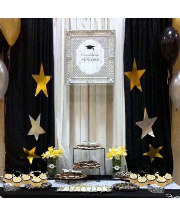 Graduation Cake Topper - 48PCS Cupcake Topper Creative Graduation Cap ...