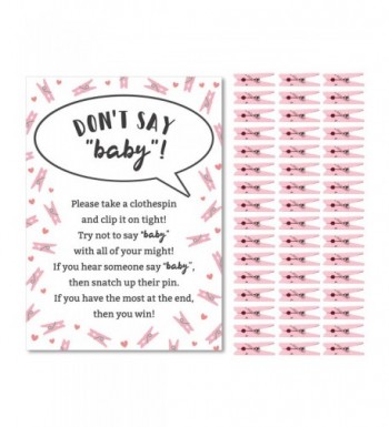 Don't Say Baby Game for Girls Baby Shower Clothespin Game Includes One ...