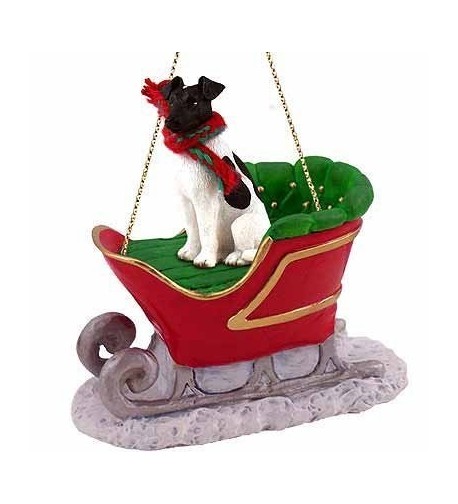 Smooth Terrier Christmas Ornament Black White