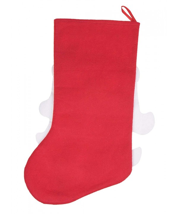 Santa's Beard Christmas Stocking - Red with White Fluffy Fleece Beard ...