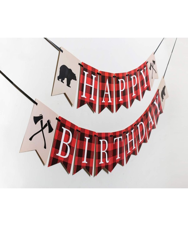 Lumberjack First Birthday Party Banner - Woodland Birthday and Baby ...